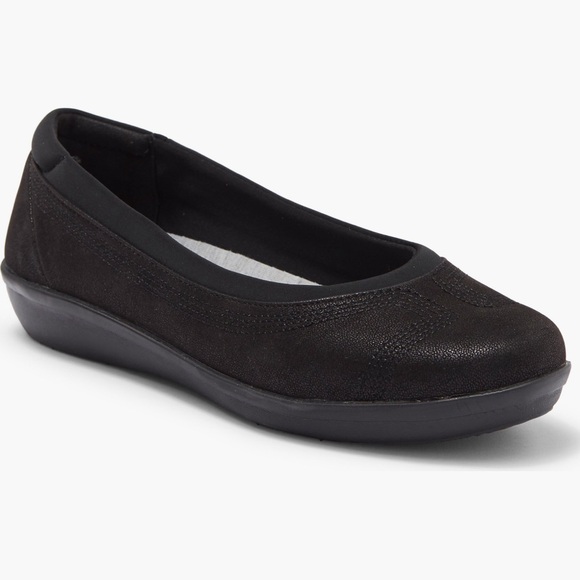 🆕 Clark’s “Ayla” Low Black Ballet Flat Cloudstepper - Picture 3 of 8